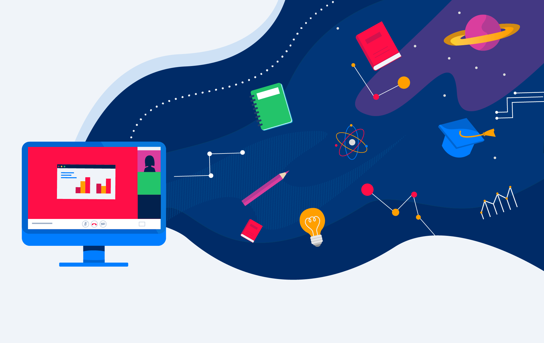 An abstract illustration of online learning
