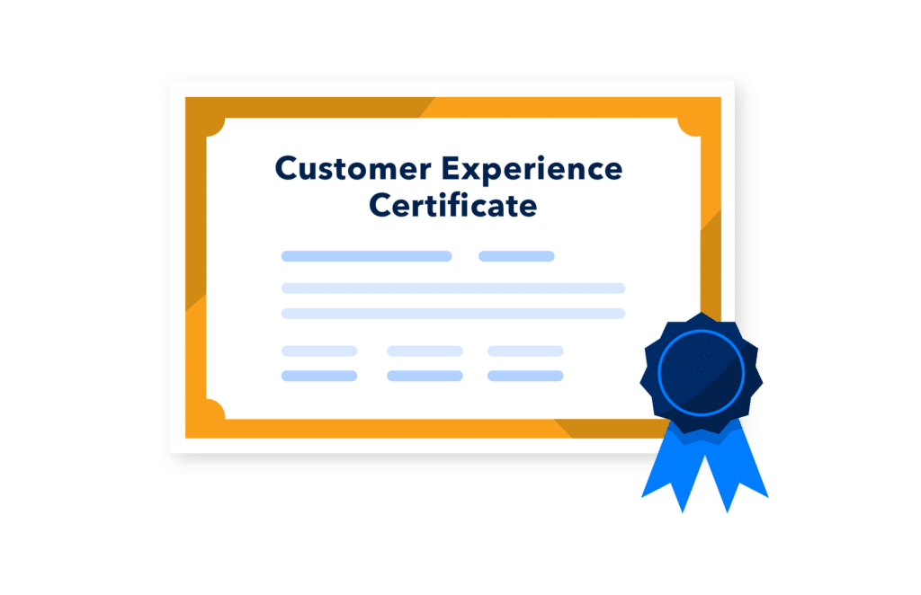Illustration of a Customer Experience Certificate