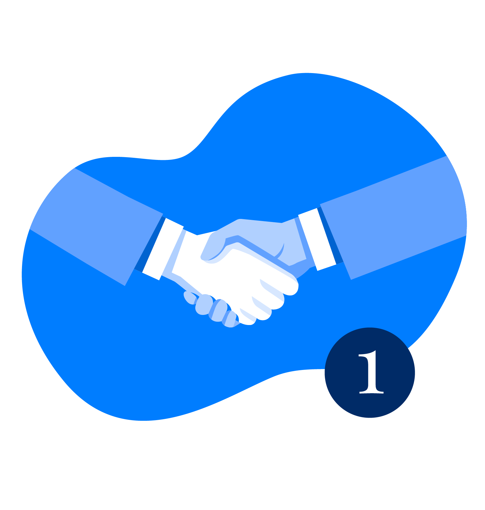 Sales to Customer success, illustration of a handshake
