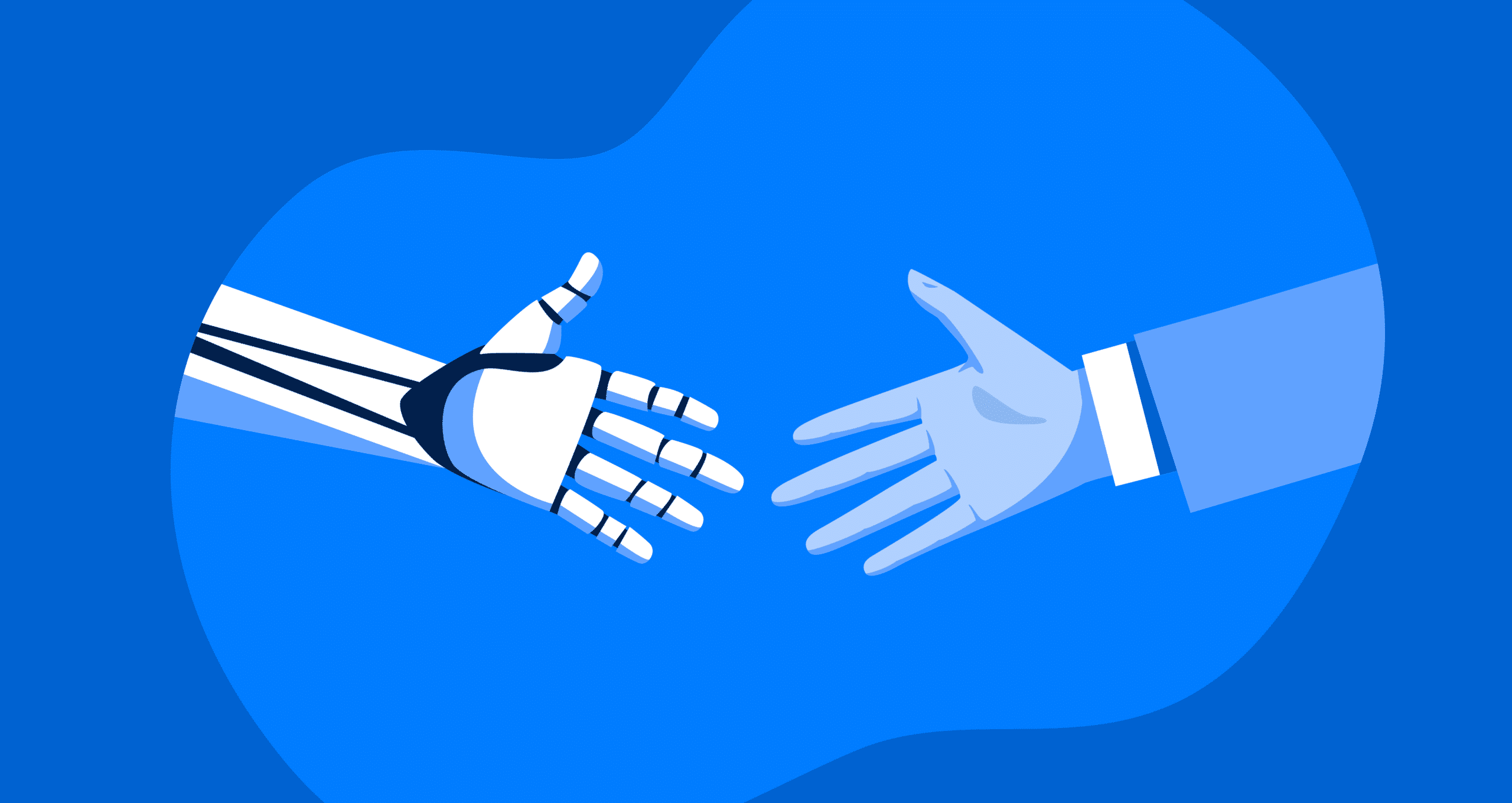 An image of a human receiving assistance from a chatbot