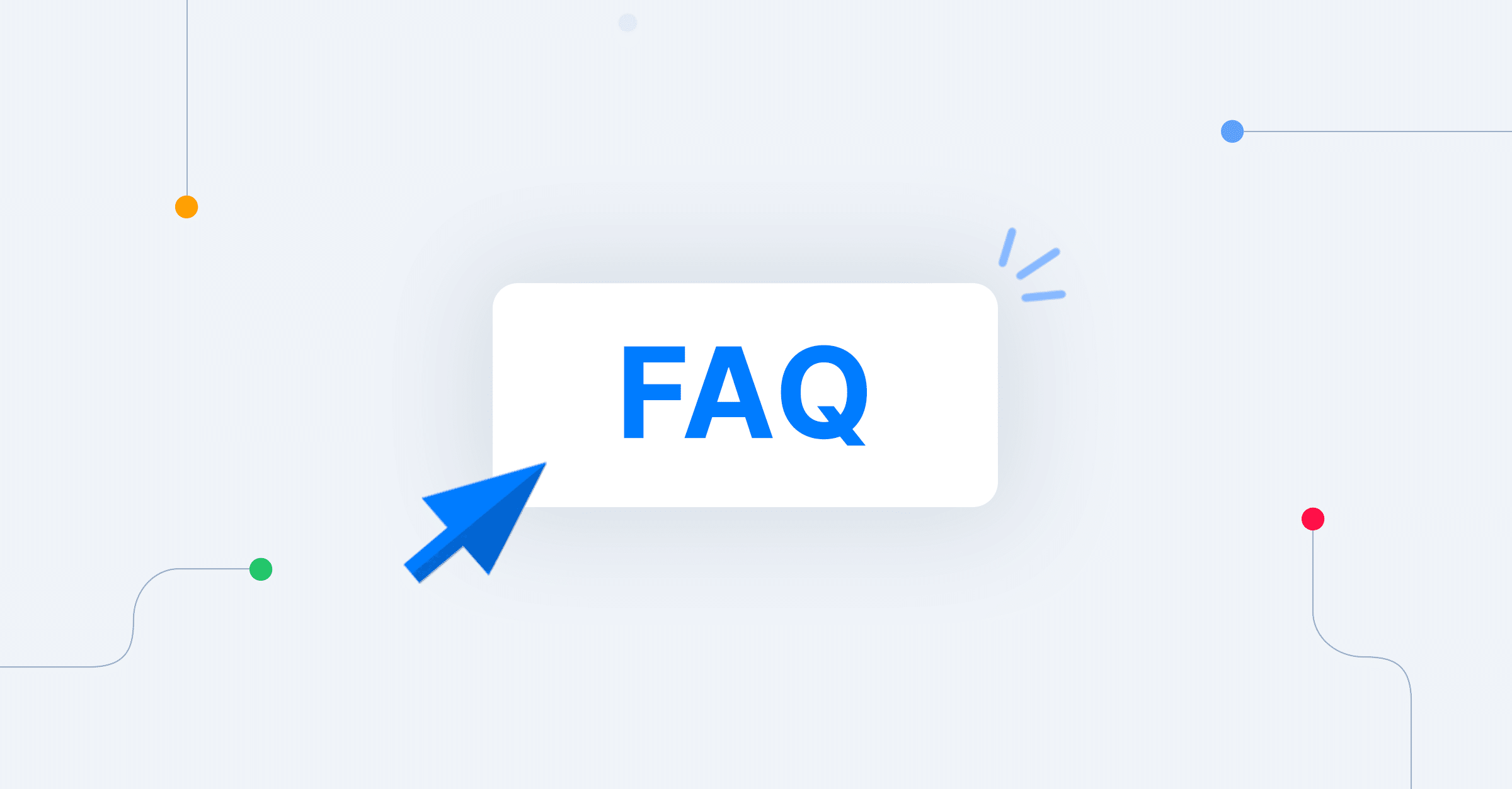Illustration of cursor clicking on a FAQ button