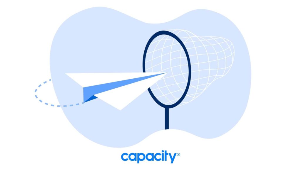 An illustration of how Capacity can help intercept helpdesk emails