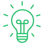 Icon of a lightbulb being used to represent knowledge, knowledge sharing, or a knowledge platform