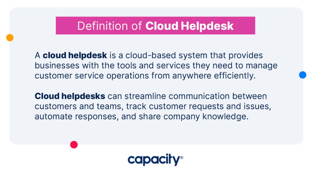 This is an image of the definition of cloud helpdesk.