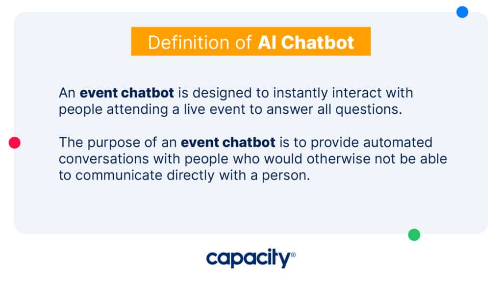 Image showing the definition of event chatbot.