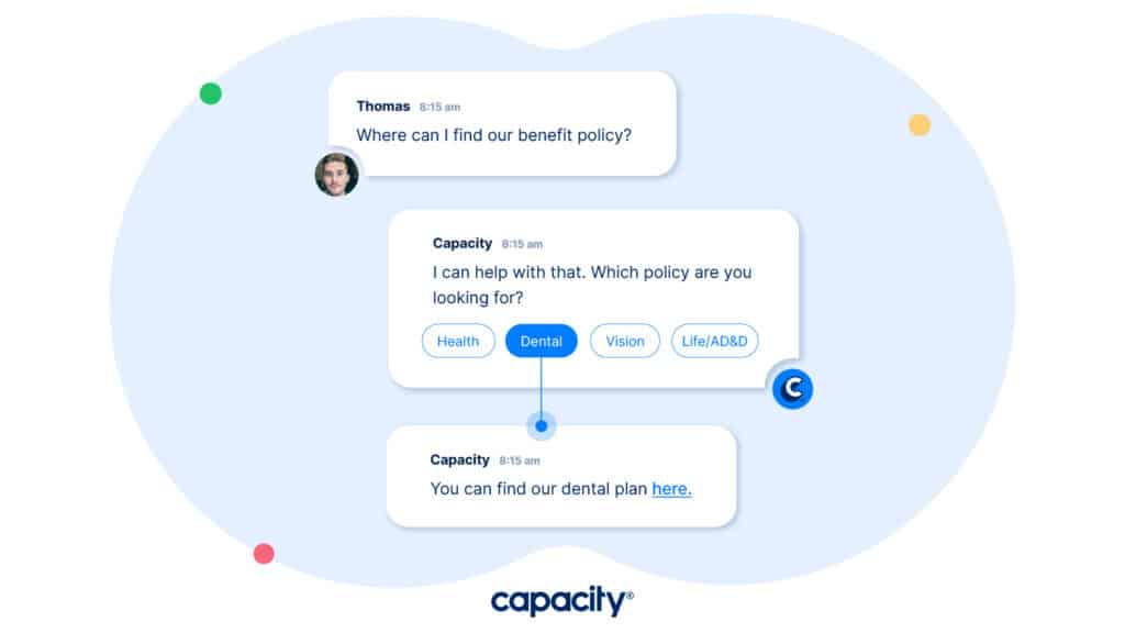 Image showing a guided conversation chatbot conversation.