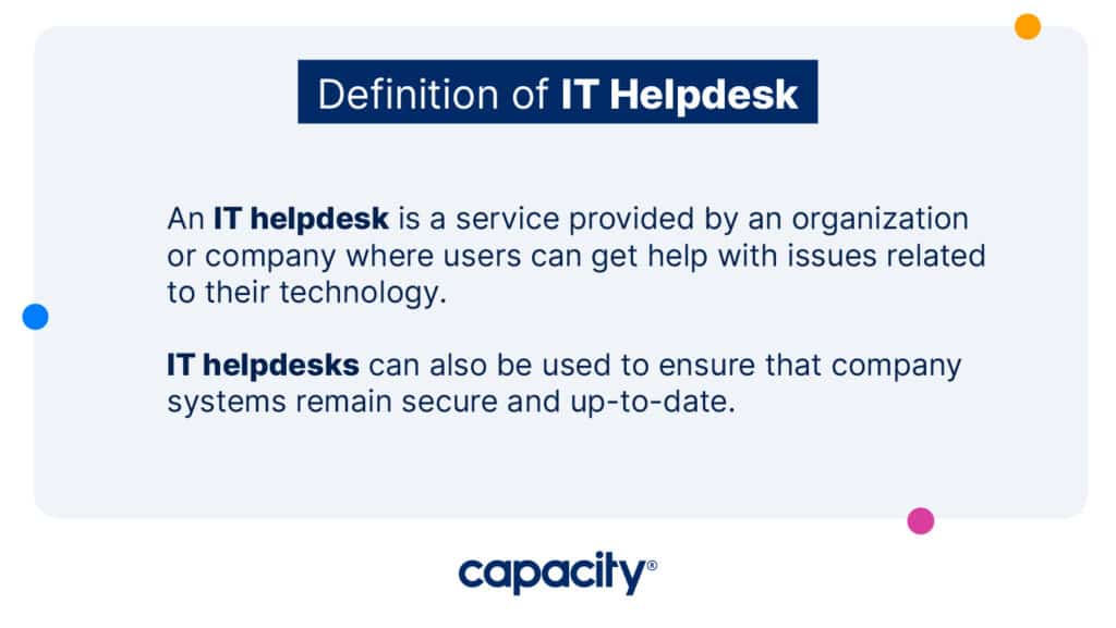 This is an image defining IT helpdesk.