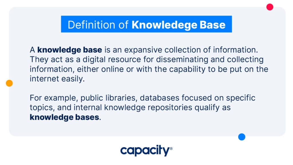 Image explaining the definition of knowledge base.