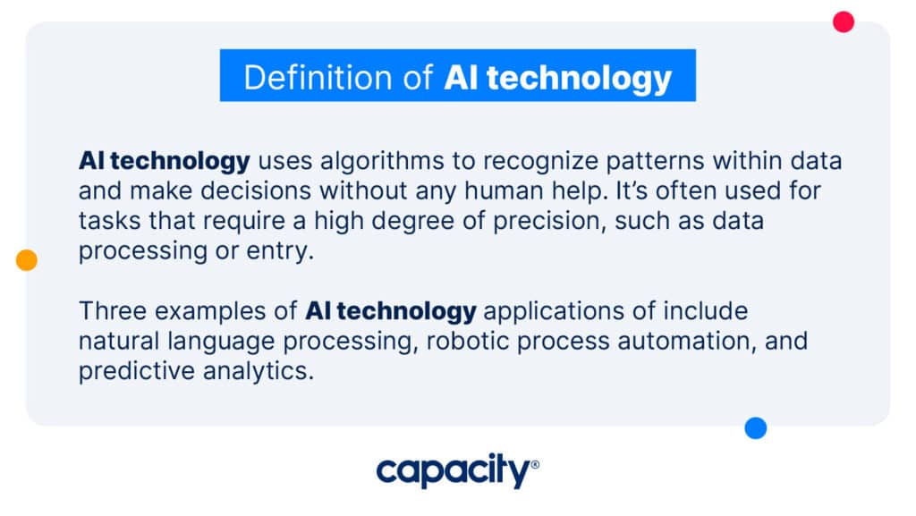 Image explaining the definition of AI technology.