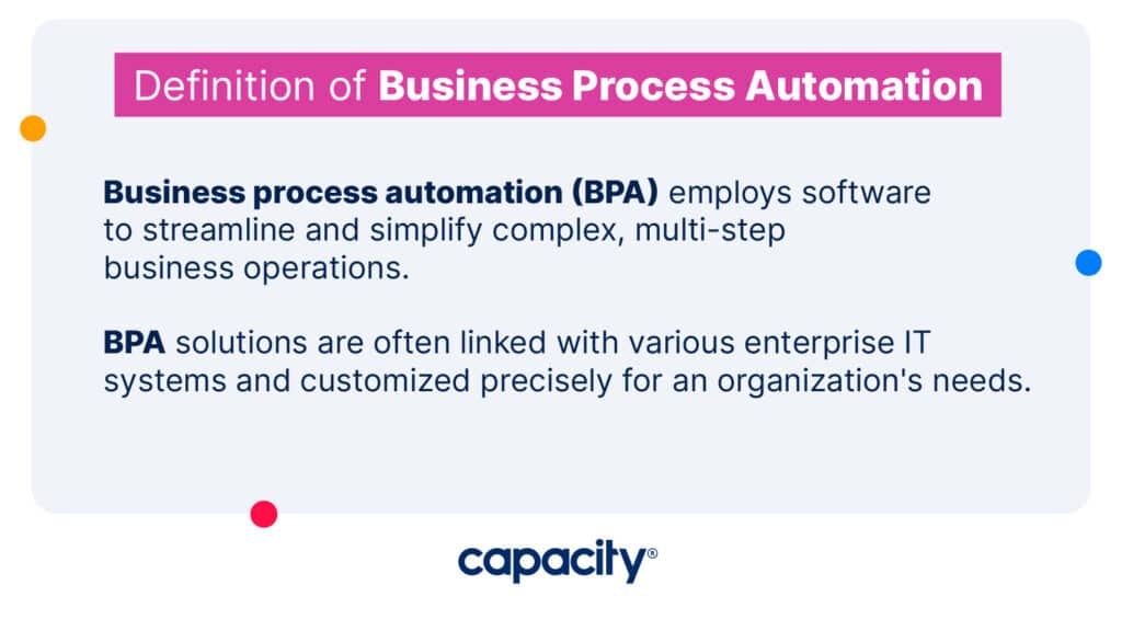 Image showing the definition of business process automation.
