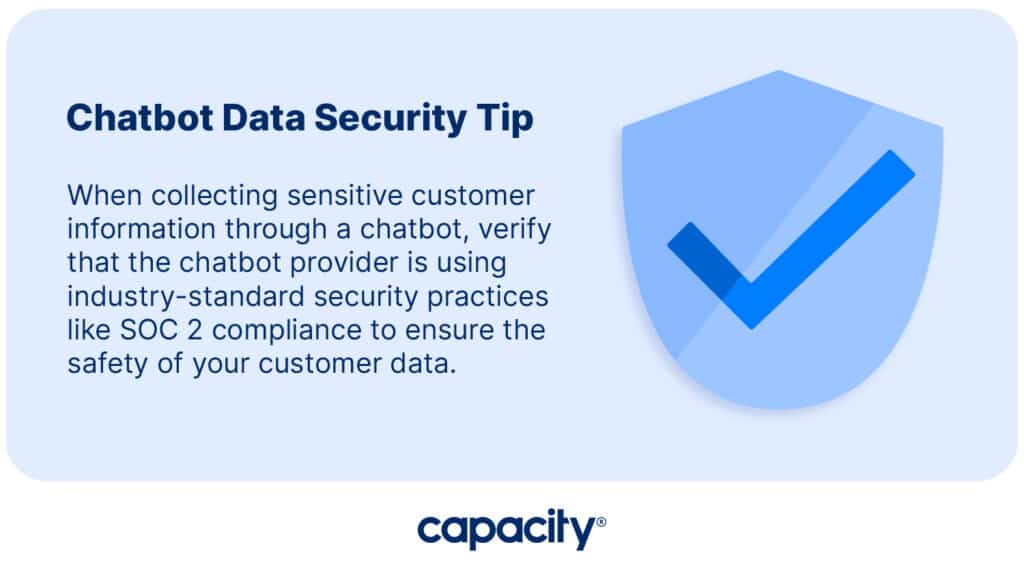 Image sharing a chatbot data security tip.