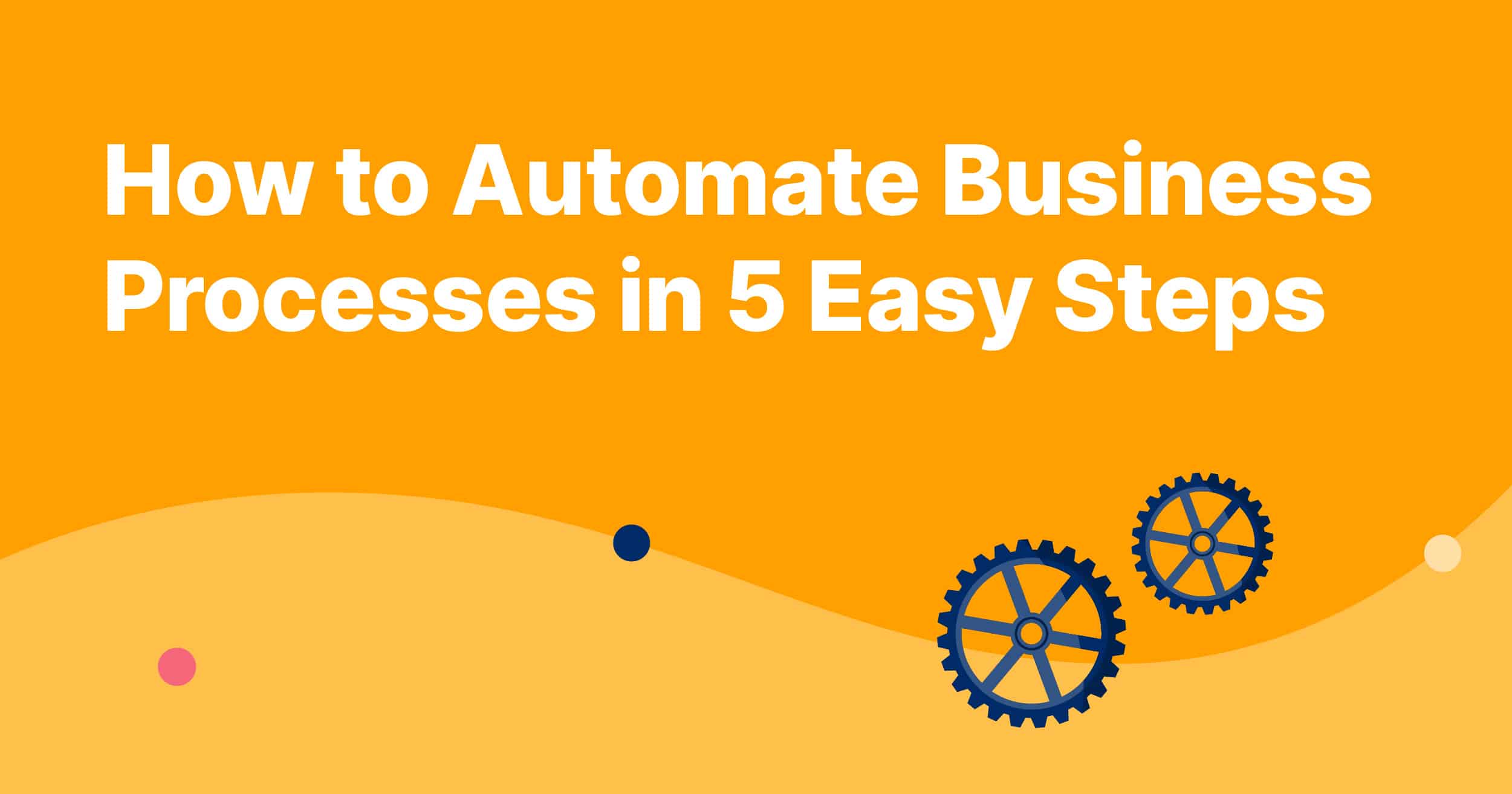 Header image that describes how to automate business processes in 5 steps