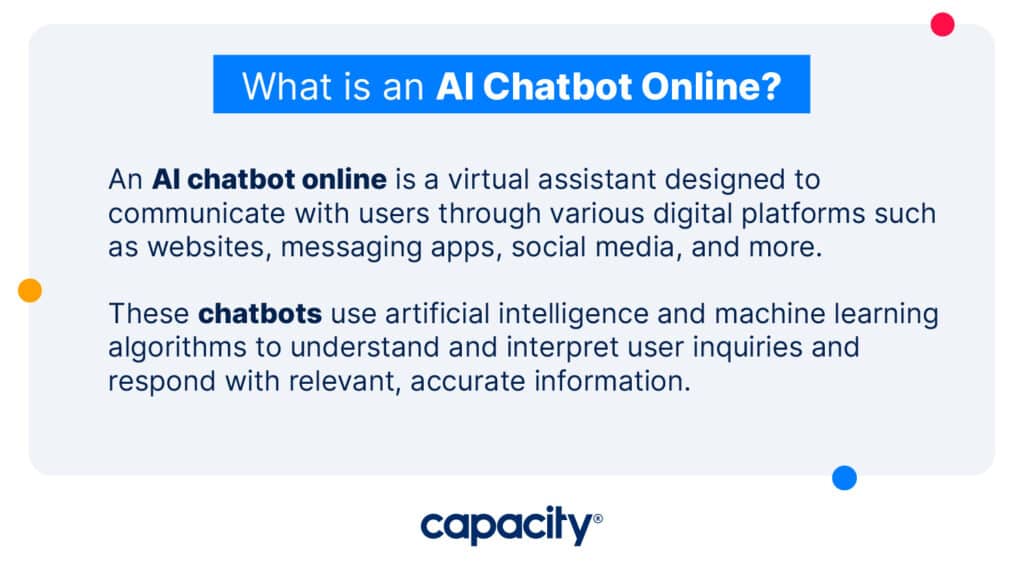 AI chatbot online definition image.