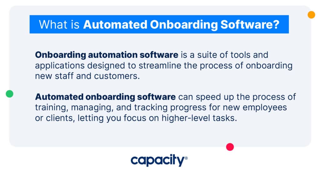 Image explaining the definition of automated onboarding software.