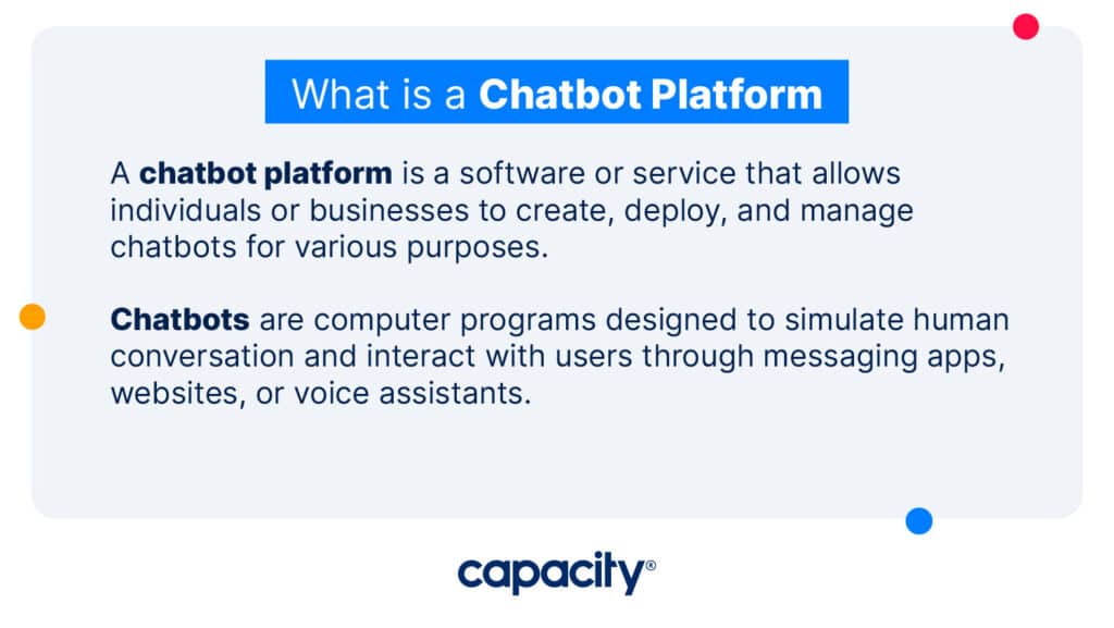Image showing the definition of a chatbot platform.