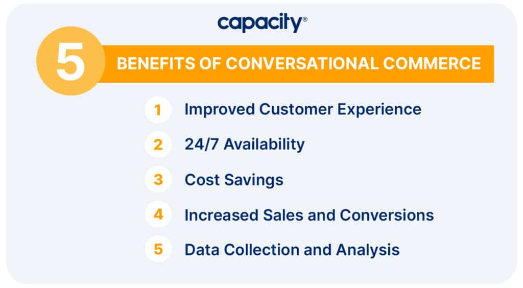 Image showing the benefits of conversational commerce.