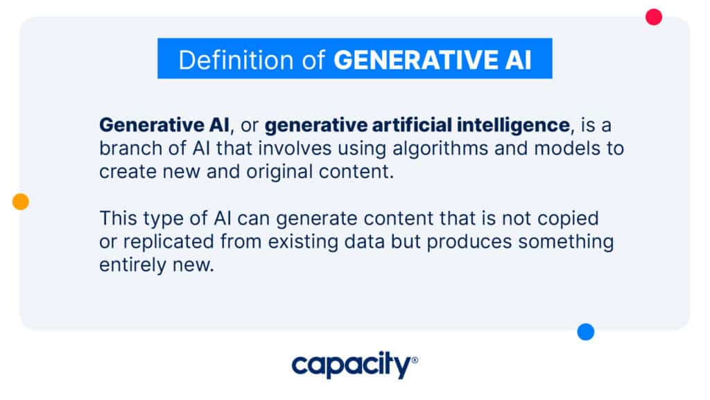 Image explaining the definition of generative AI.