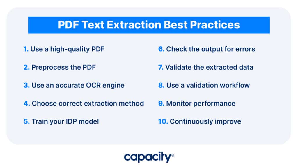 best practices on how to extract text from pdf