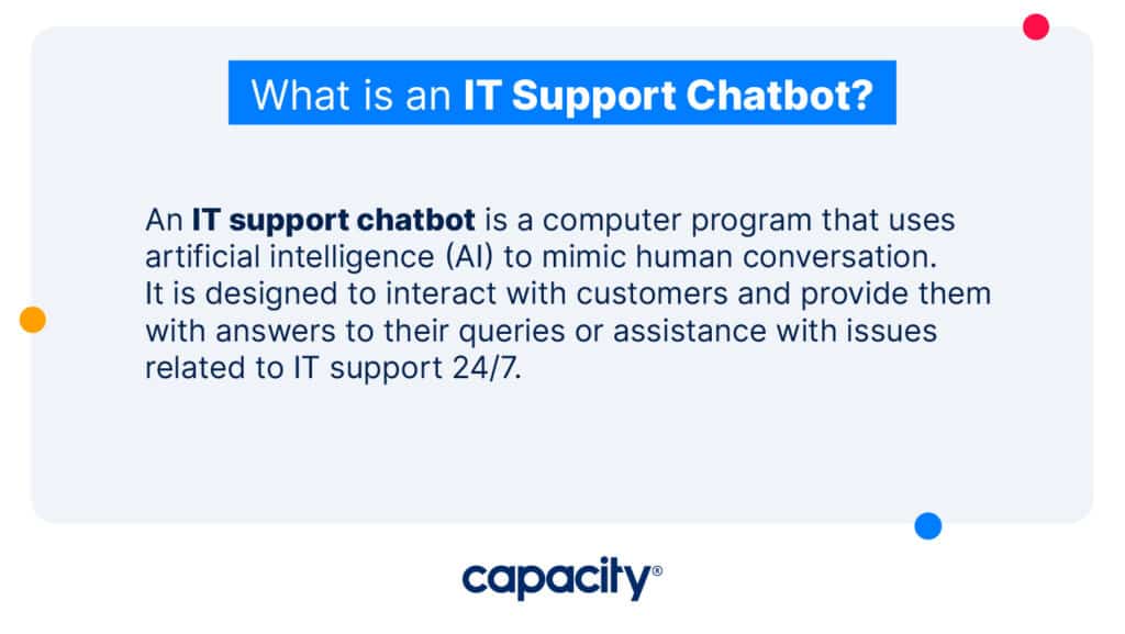 Image explaining the definition of IT support chatbot.