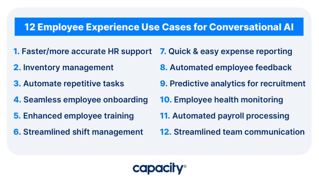 12 employee experience use cases for conversational ai