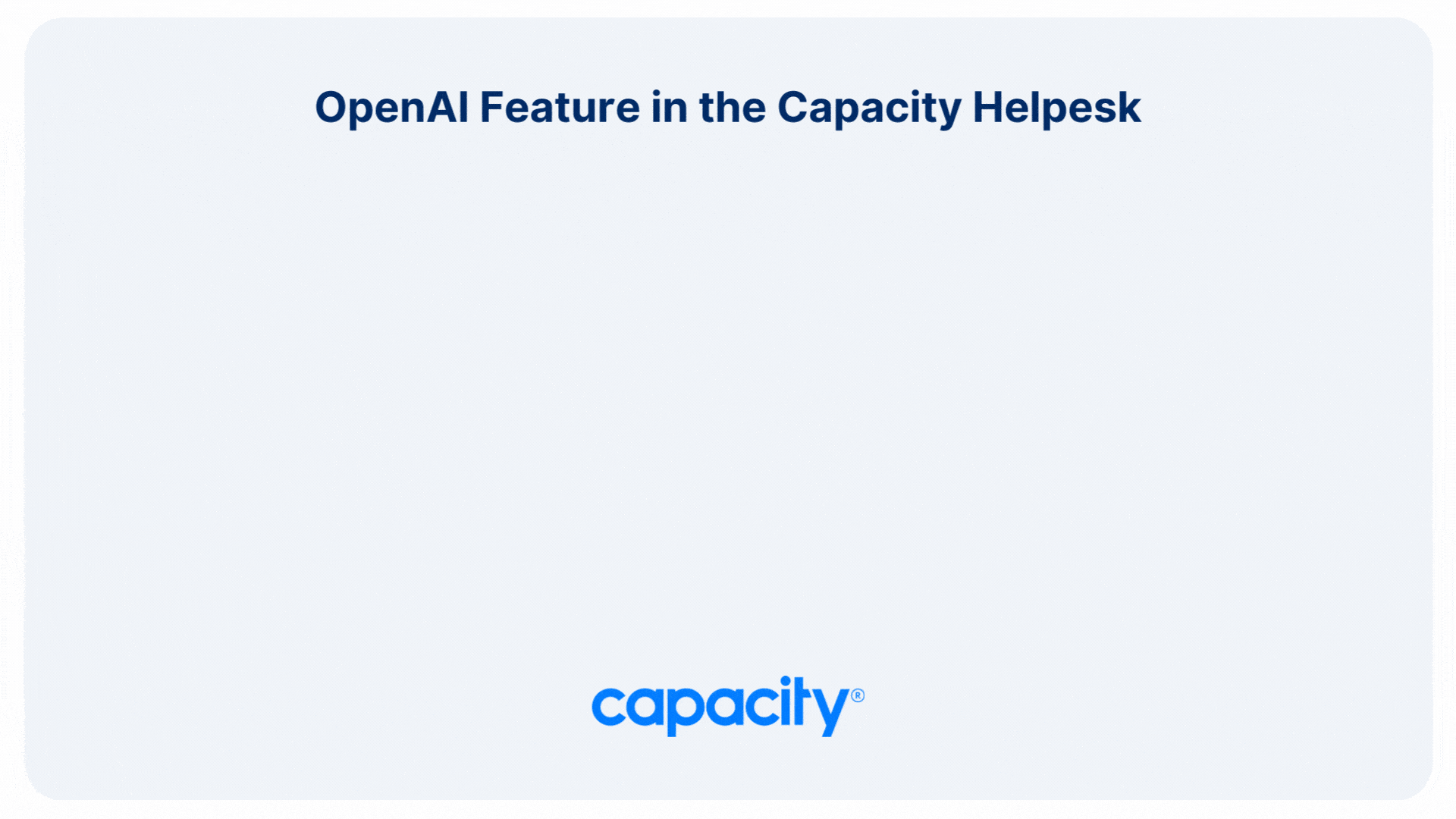 Graphic showing OpenAI in Capacity's Helpdesk.