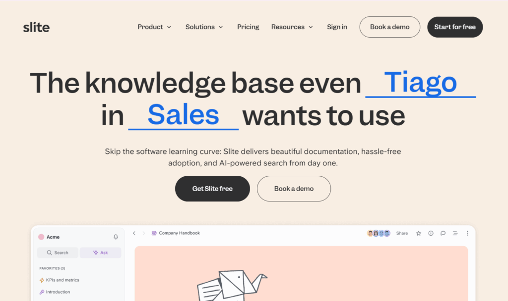 Slite collaboration software