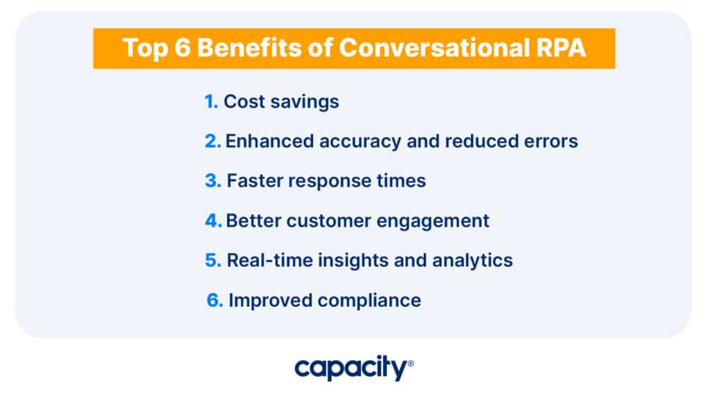 Image showing the benefits of conversational RPA.