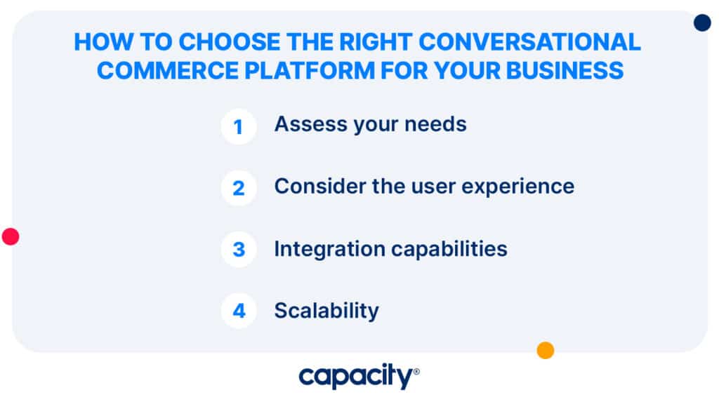 Image showing the steps to choose the right conversational commerce platform.