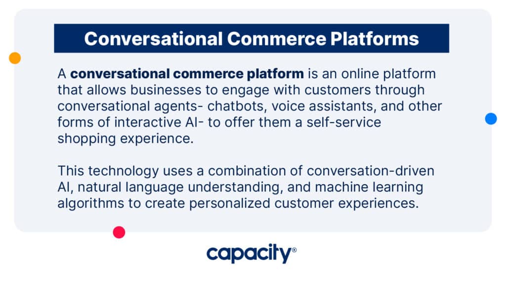 Image explaining the definition of conversational commerce platform.