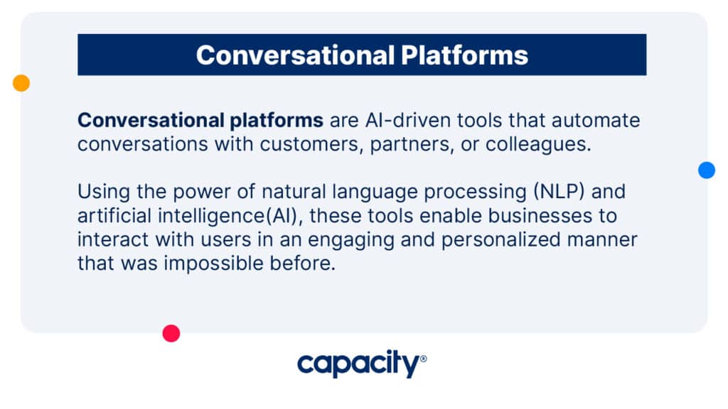 Image explaining the definition of conversational platforms.