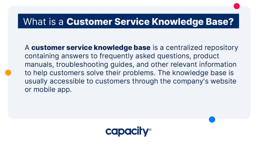 Image explaining the definition of customer service knowledge base.