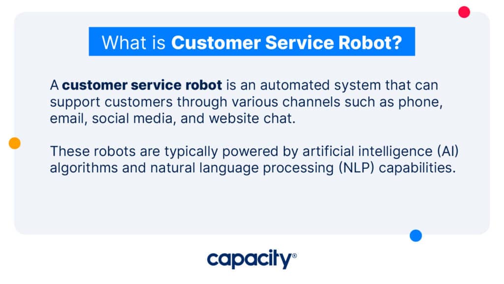 Image explaining the definition of a customer service robot.