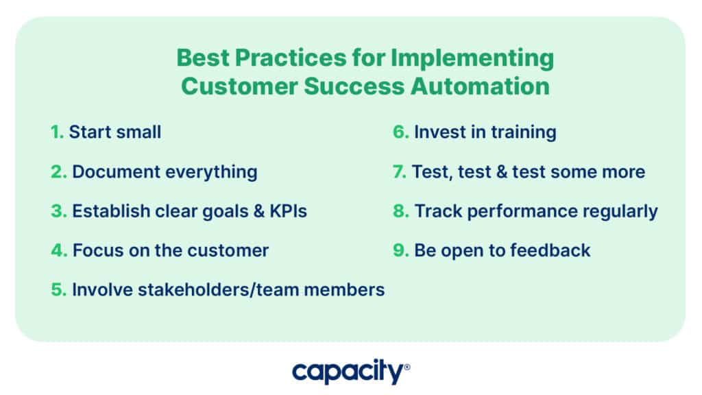 best practices for customer success automation