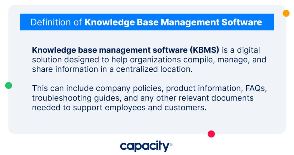 Image showing the definition of knowledge base management software.