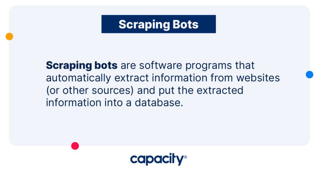 Image showing the definition of a scraping bot.