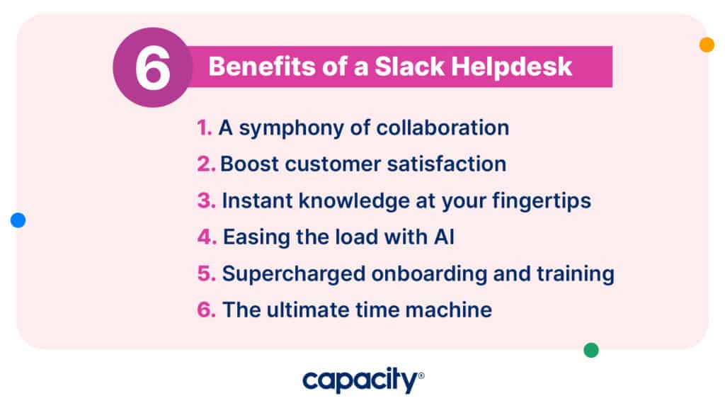 Image showing the benefits of a Slack helpdesk.