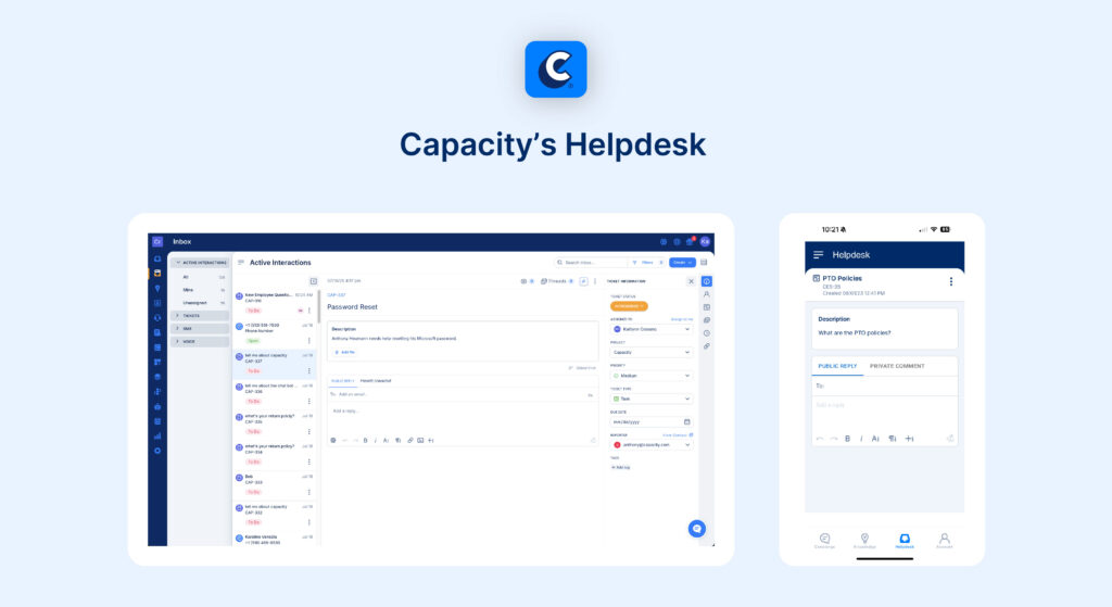 Capacity's helpdesk