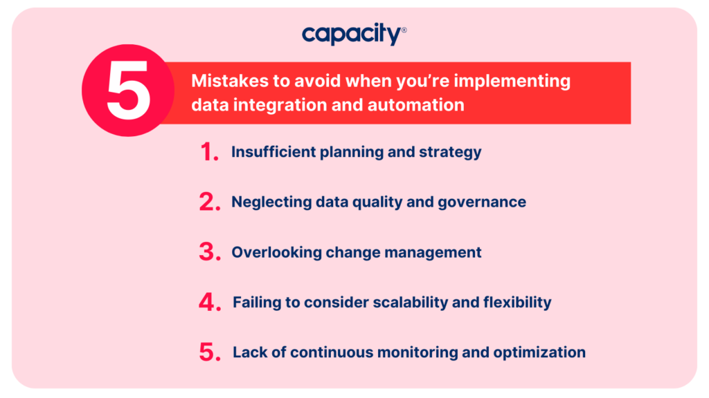 5 Mistakes to avoid when you’re implementing data integration and automation