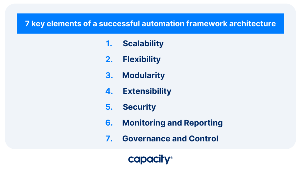 7 key elements of a successful automation framework architecture