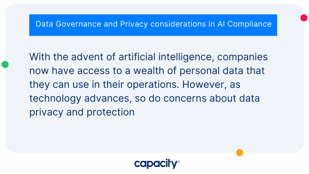 Data Governance and Privacy considerations in AI Compliance