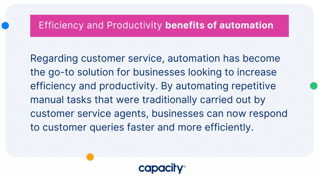 Efficiency and Productivity benefits of automation