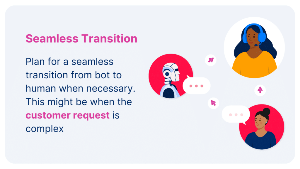 Seamless Transition definition for a customer service chatbot.