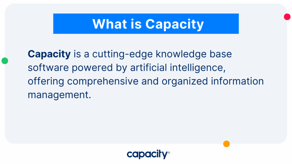 Image showing definition of Capacity knowledge base software.