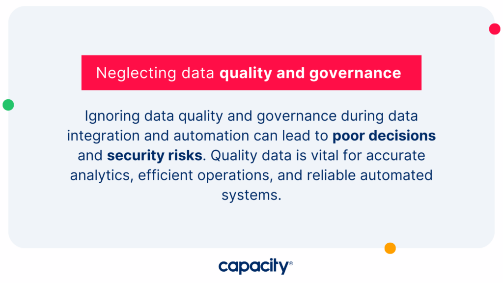 Neglecting data quality and governance