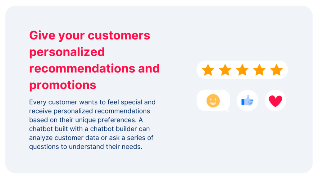 Give your customers personalized recommendations and promotions