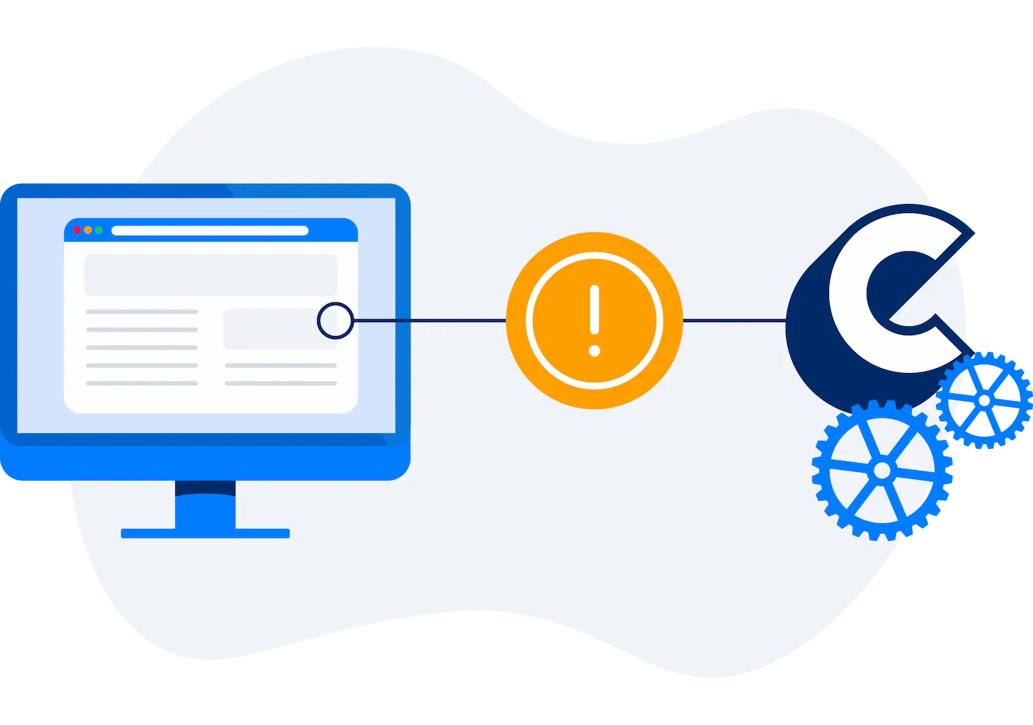 an abstract illustration of an employee asking the capacity knowledge sharing platform a customer support related question