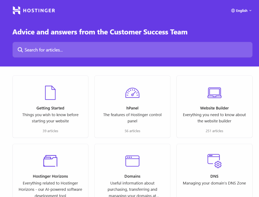 Hostinger knowledge base