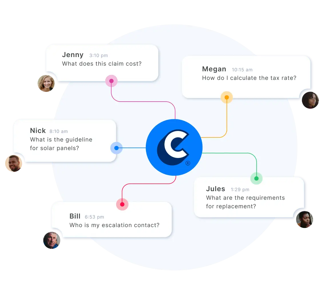 An illustration that shows how Capacity only enables the right team members to see certain information.