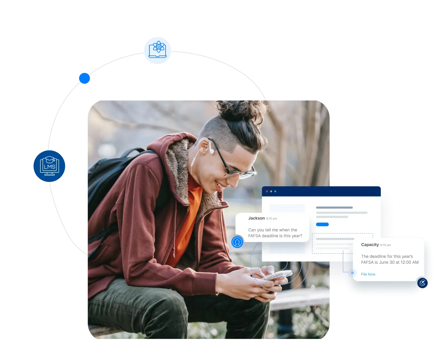 An illustration that shows how Capacity only enables the right team members to see certain information.
