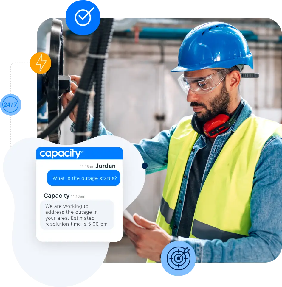 An illustration that shows how Capacity only enables the right team members to see certain information.